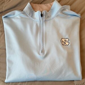 johnnie-O Sky Blue UNC Quarter Zip - Mens Medium